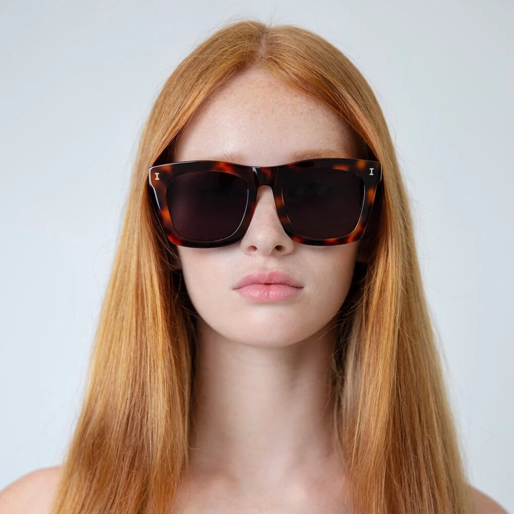 ILLESTEVA Charleston Sunglasses— TORTOISE SHELL WITH GREY LENSES